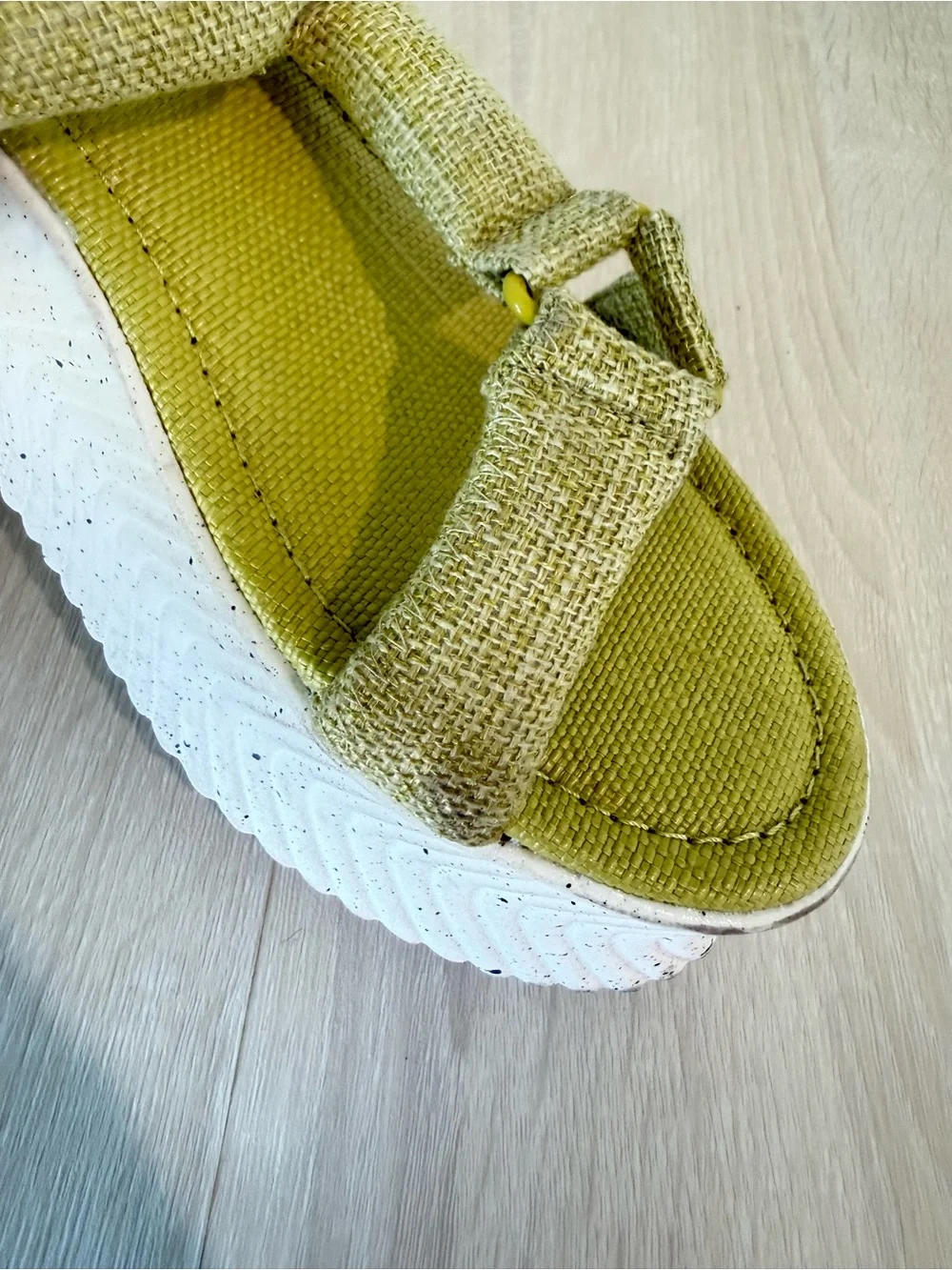 Circus NY by Sam Edelman Platform Sport Sandals Lime Green Wedge Hook & Loop 8.5